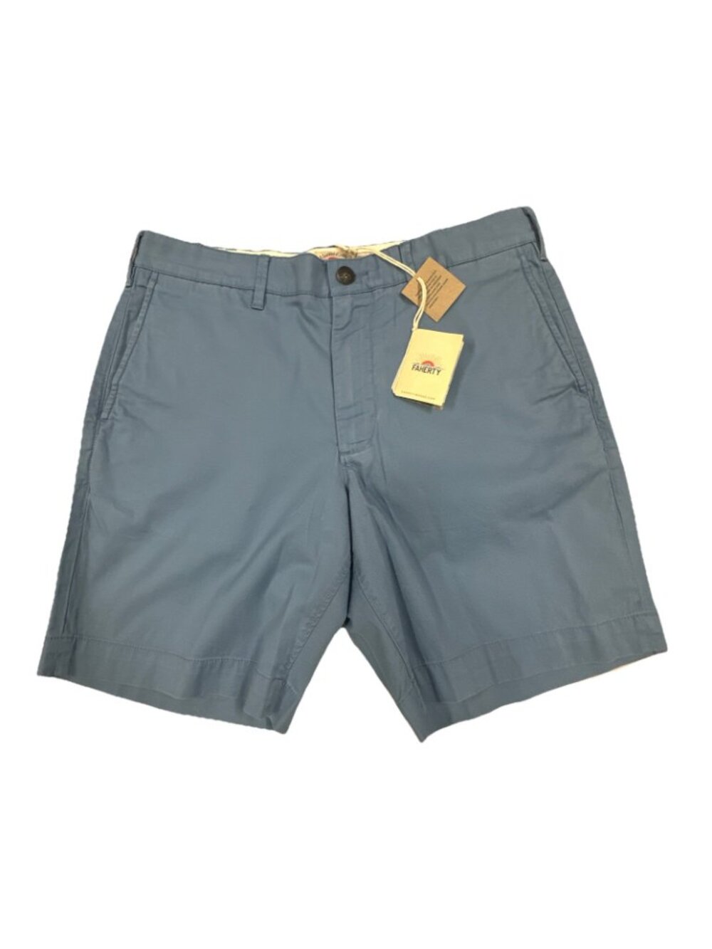 Faherty Island Life Shorts Organic Cotton Size Mens 40 Seaside Blue Chino Preppy - Picture 3 of 9